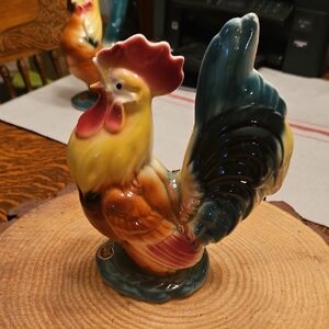 Colorful Ceramic Rooster Figurine